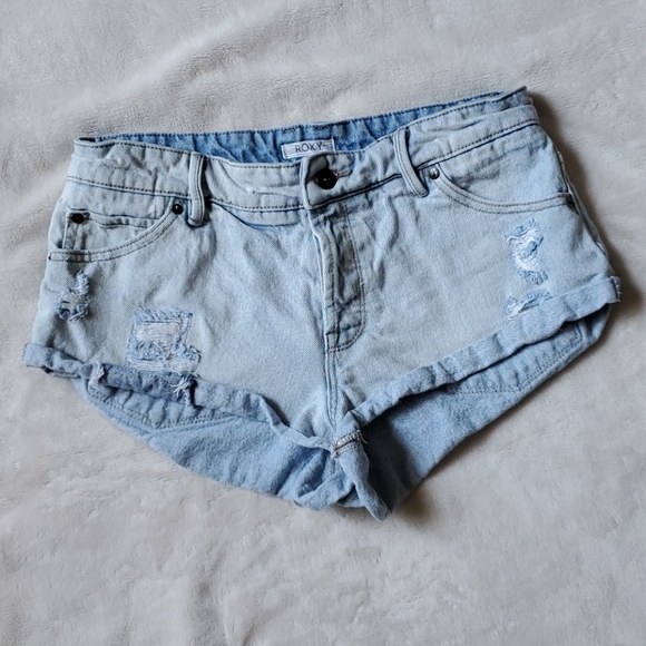 Roxy Fixed Rolled Cuffs High Rise Denim Jeans - Picture 3 of 8